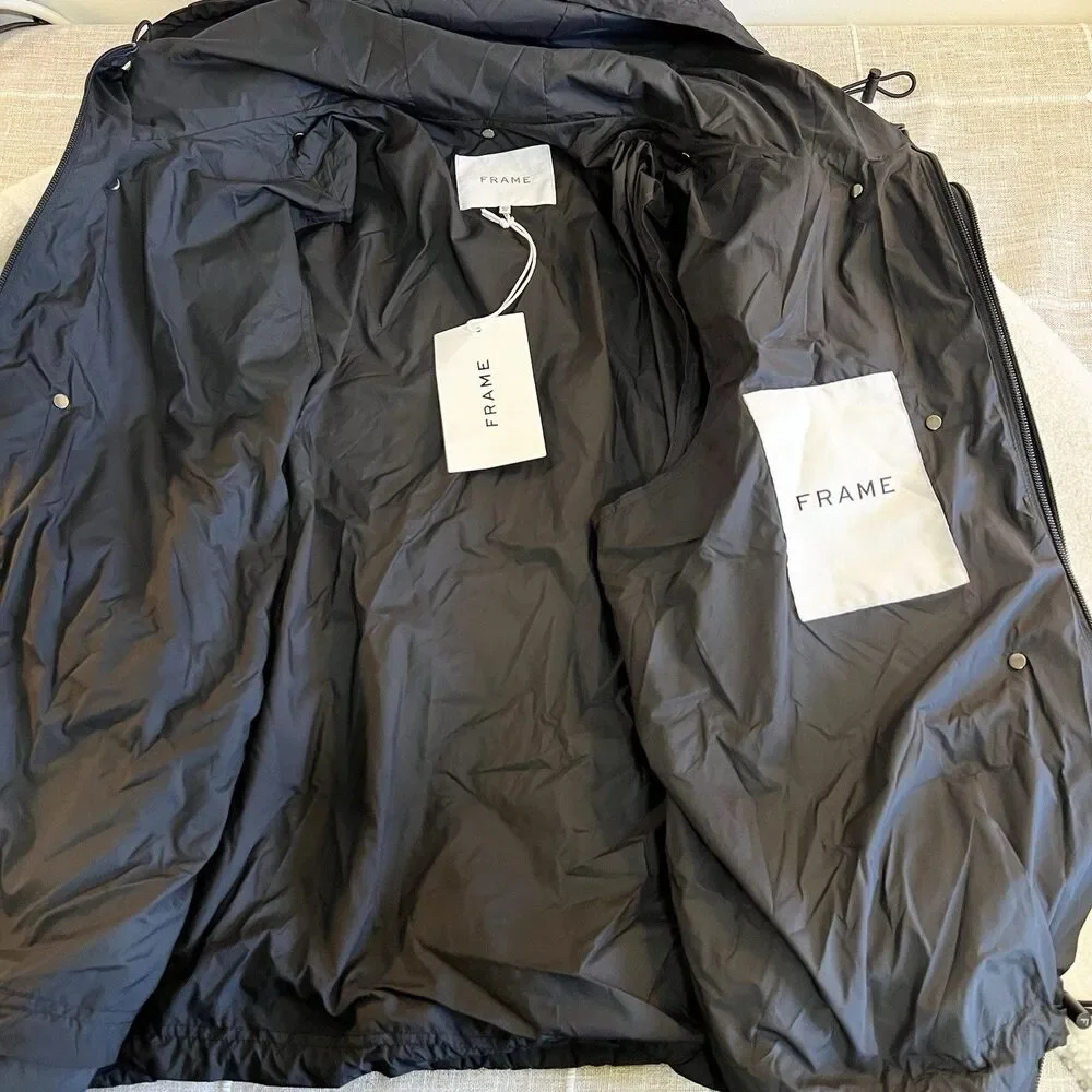 Frame Sherpa & Tech Taffeta Anorak Coat Jacket Black & White Women’s XL NWT